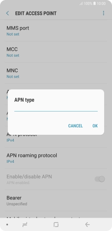 Key in default and press OK.