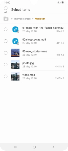 Press the required file.