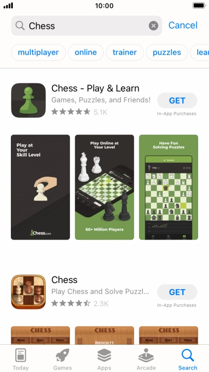 Press the required app.