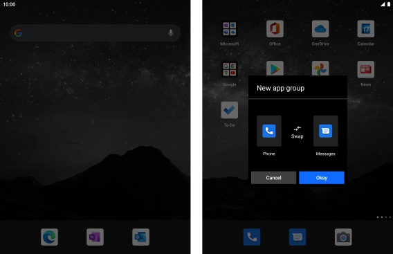 Press the text input field and key in the required name of the app group.