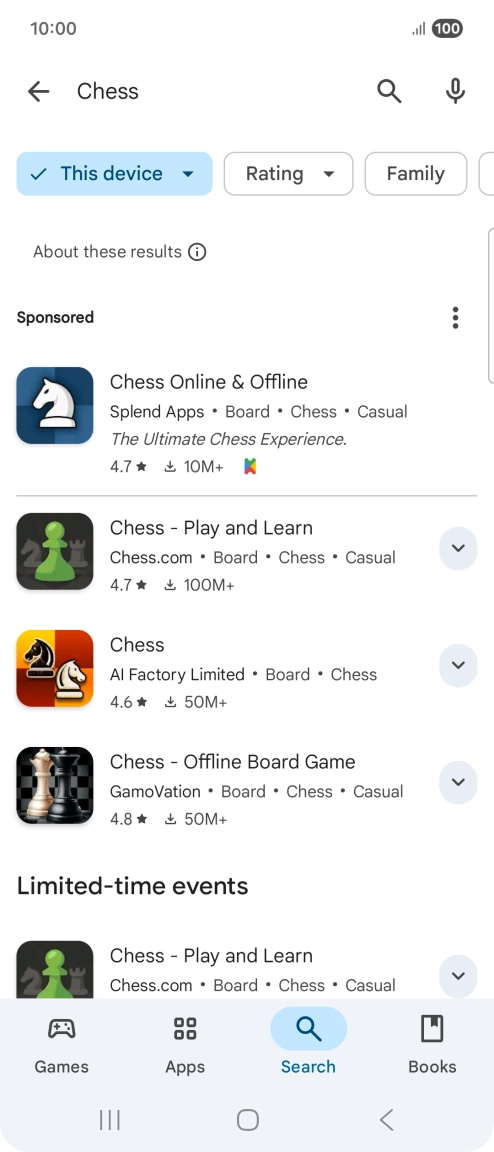 Press the required app.