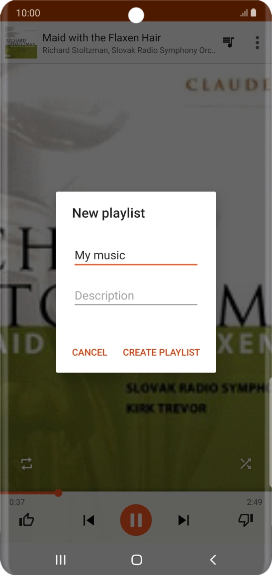 Key in a name for the playlist and press CREATE PLAYLIST.