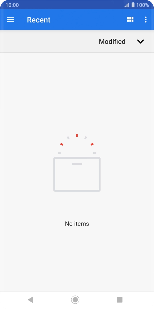 Slide your finger right on the screen and go to the required folder.