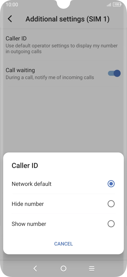 Press Show number to turn on caller identification.