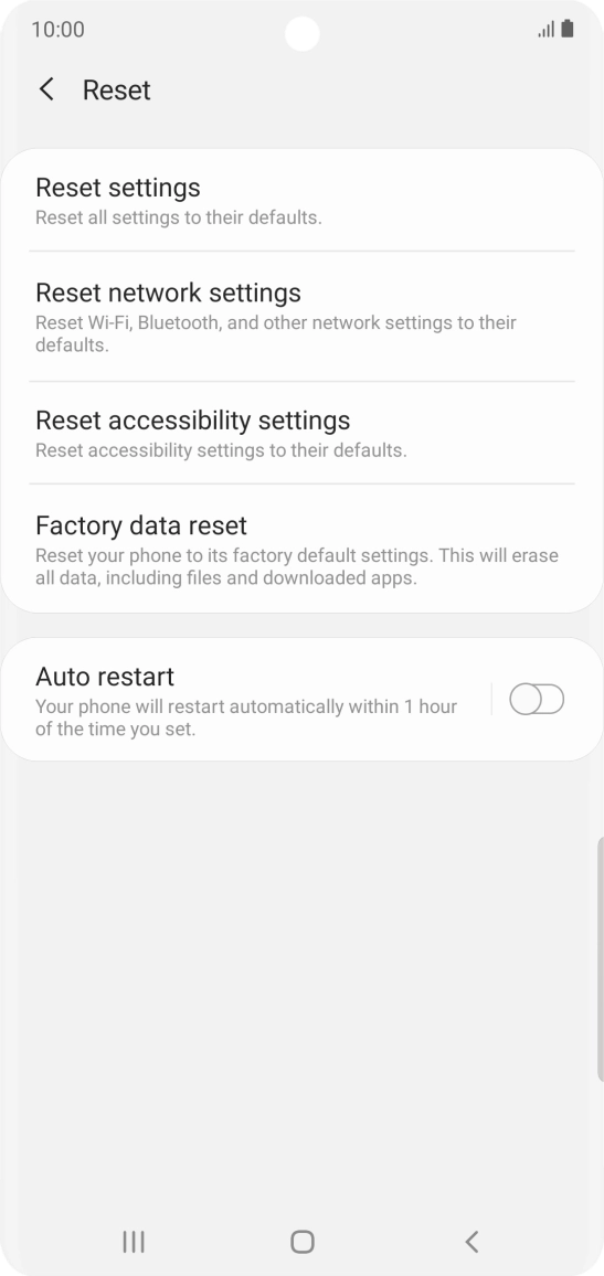 Press Factory data reset.