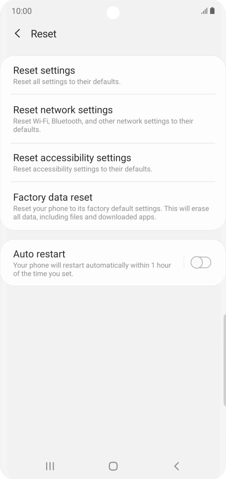 Press Factory data reset.