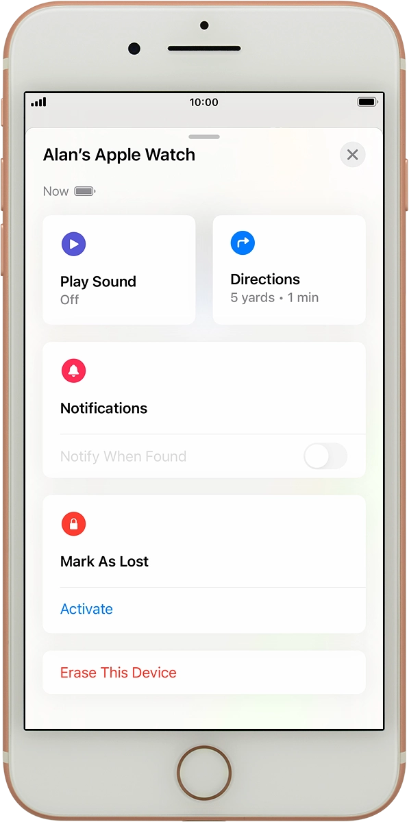 On your phone: Press Play Sound.