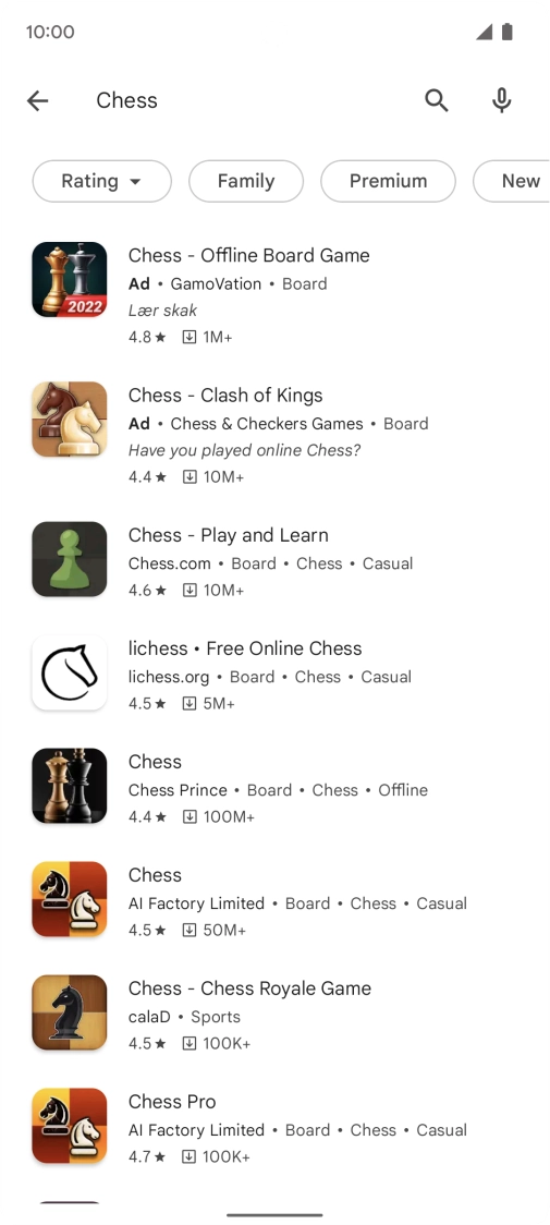 Press the required app.