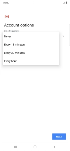 Press the required setting.