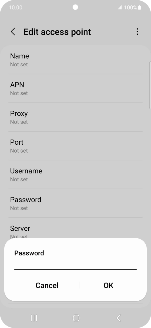 Key in secure and press OK.