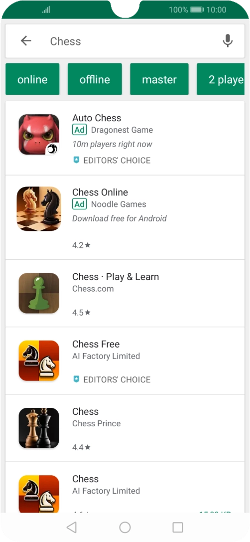 Press the required app.