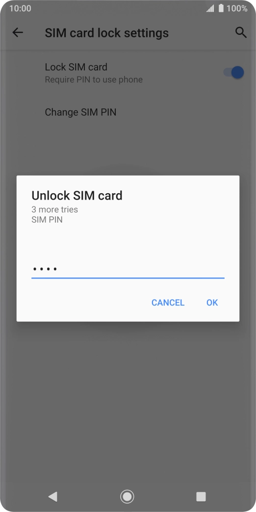 Key in your PIN and press OK. The default PIN is 1111.
