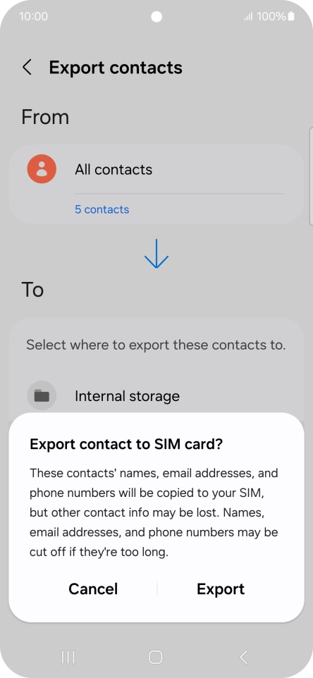 Press Export.