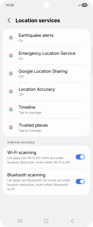 Press Location Accuracy.