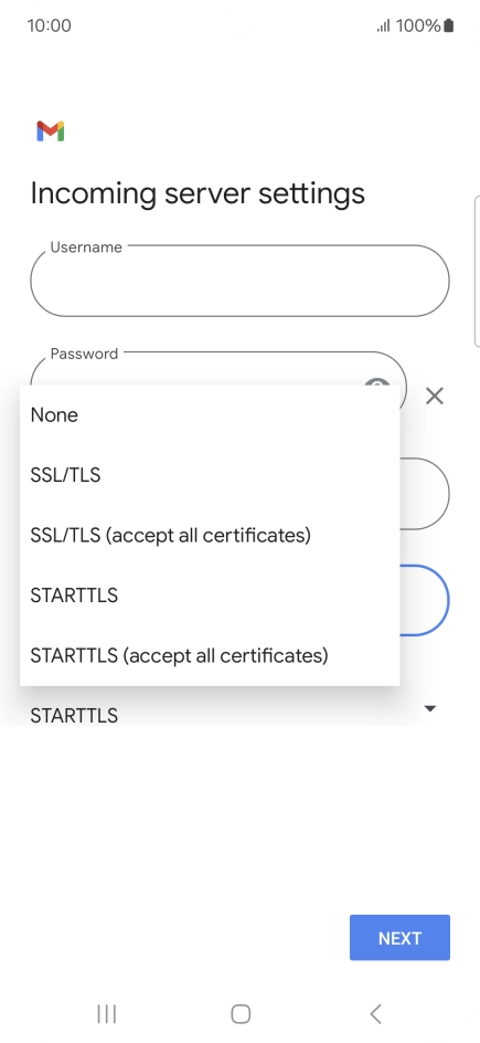 Press SSL/TLS.