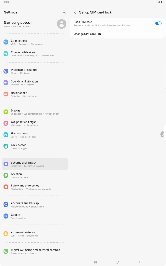 Press the indicator next to 