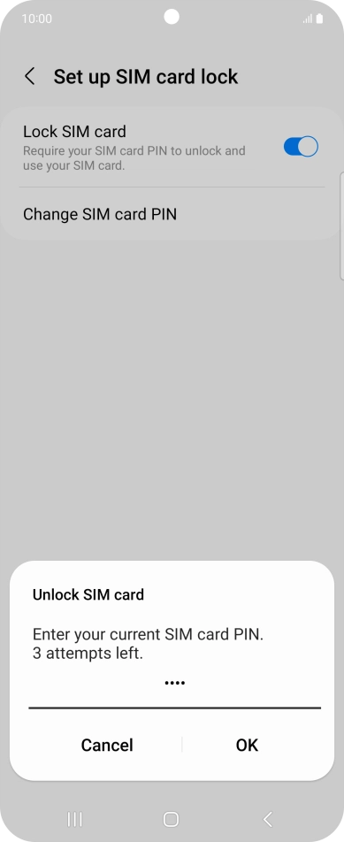 Key in your PIN and press OK. The default PIN is 1111.