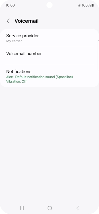 Press Voicemail number.
