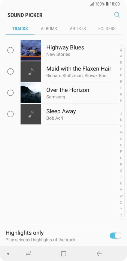 Press the required ring tones to hear them.