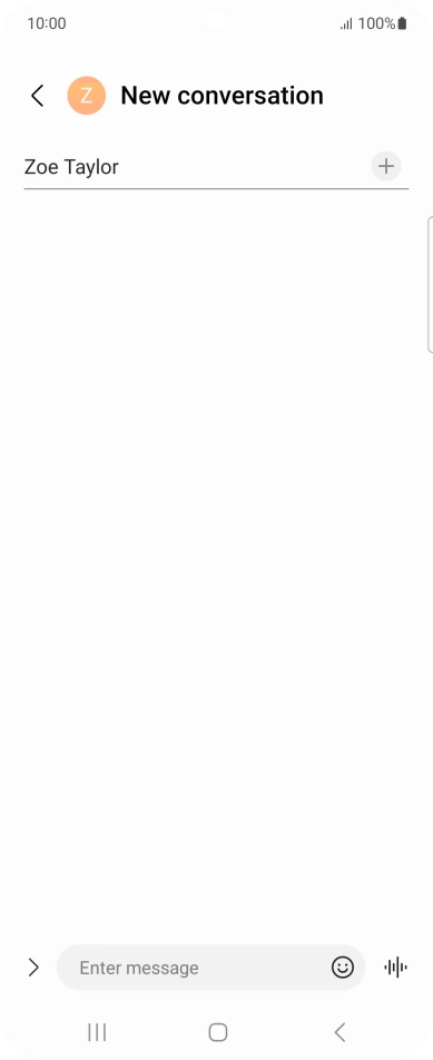 Press the text input field and write the text for your SMS.