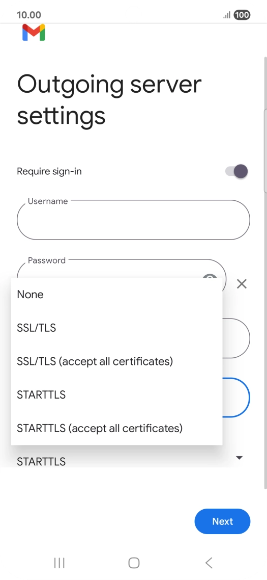 Press SSL/TLS.