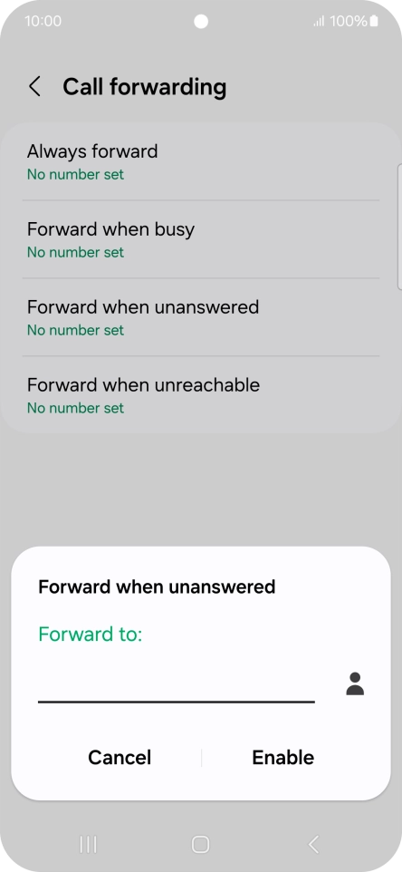 Key in +447953222222 and press Enable.