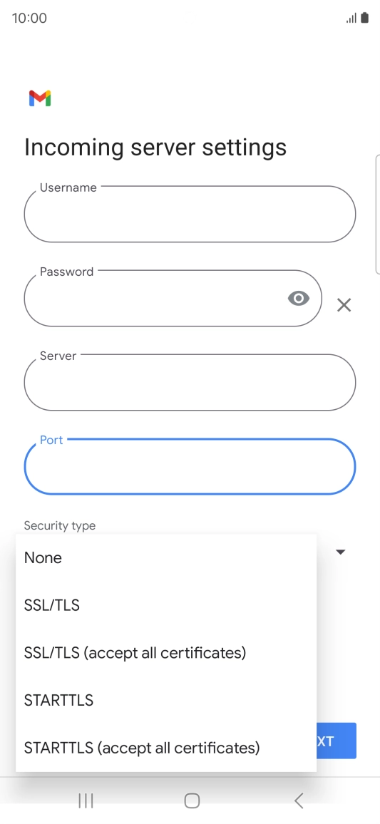 Press SSL/TLS.