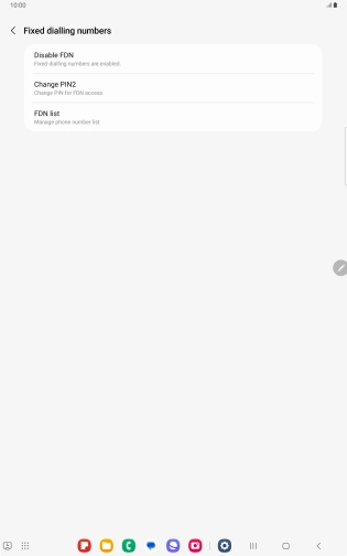 Press Disable FDN.