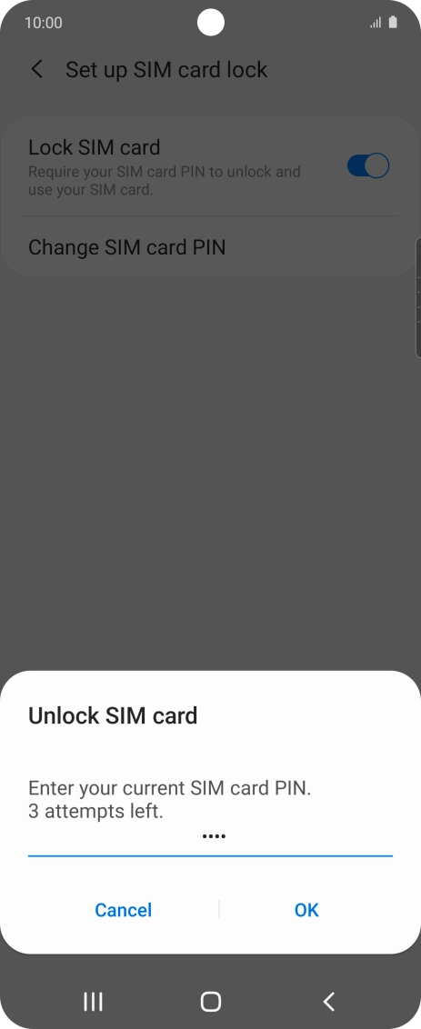 Key in your PIN and press OK. The default PIN is 1111.