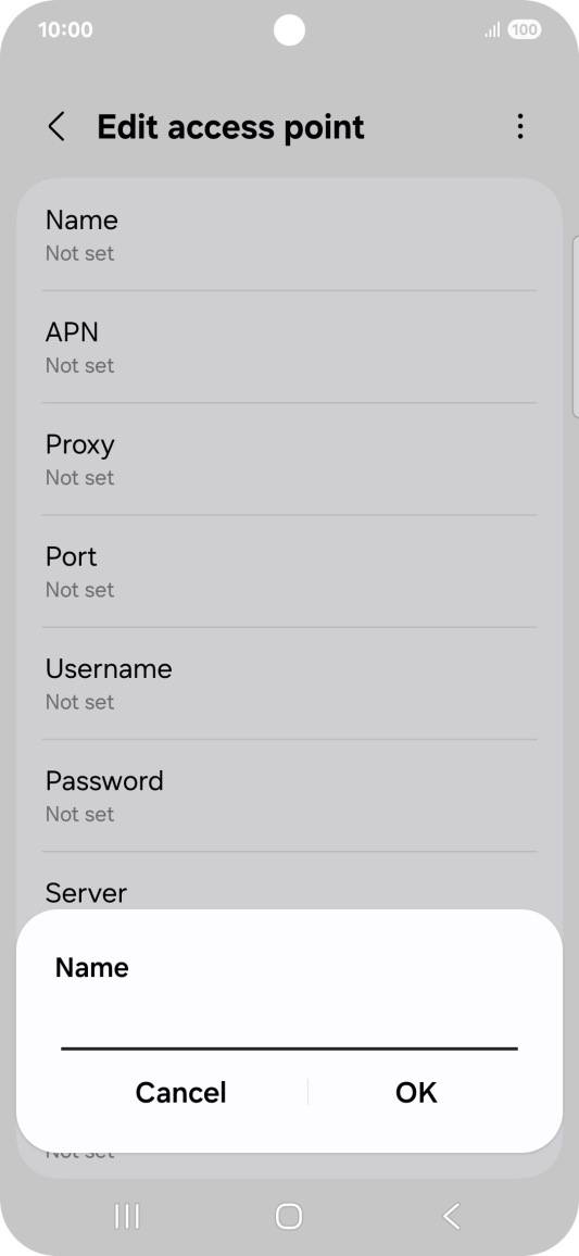 Key in EE Internet and press OK.