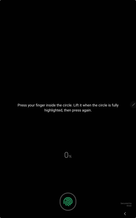 Follow the instructions on the screen to create the lock code using your fingerprint.