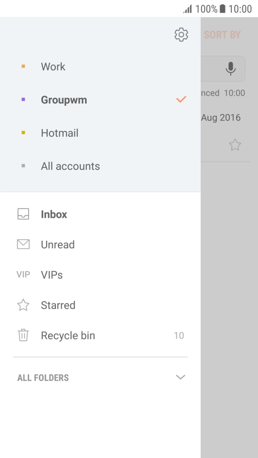 Press the settings icon.