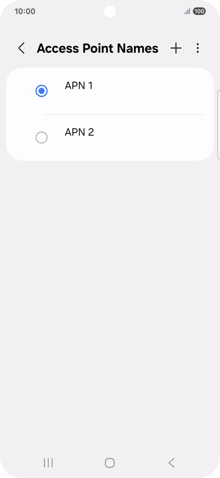 Press the field next to the data connection to activate it.