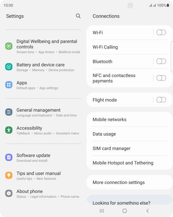 Press Battery and device care.