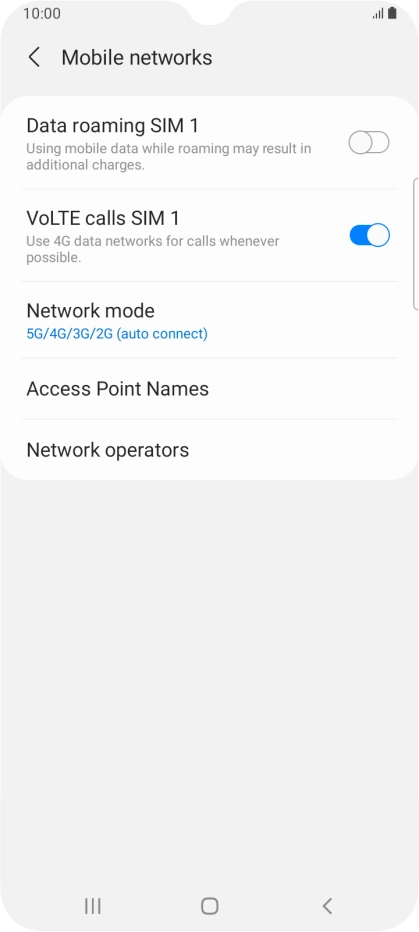 Press Network mode.