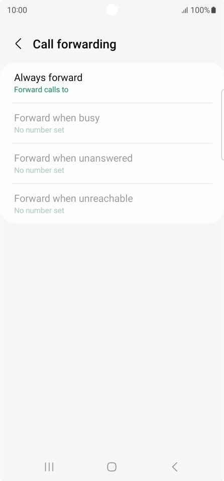 Press the required divert type.