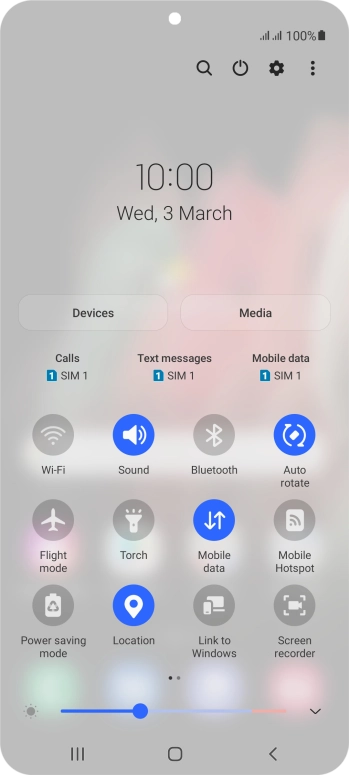 Press the power off icon.