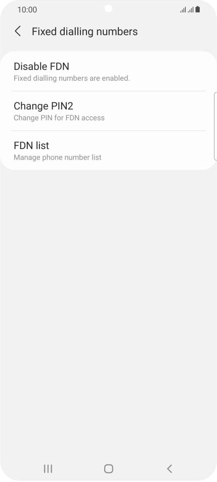 Press Disable FDN.