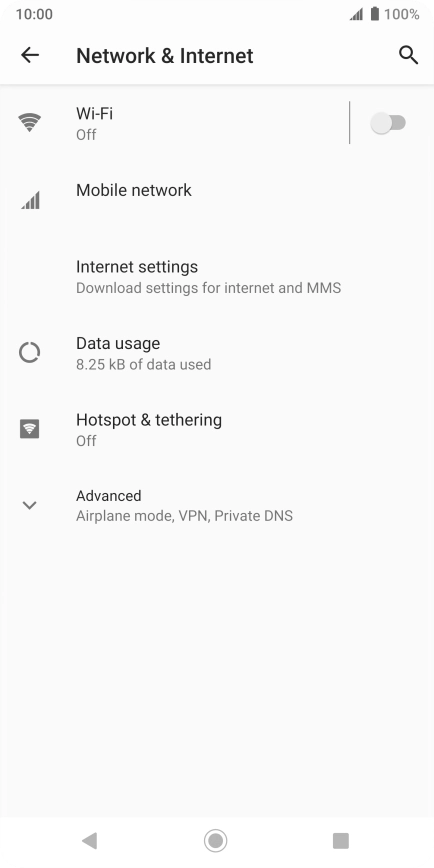 Press Data usage.