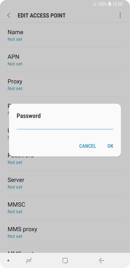 Key in secure and press OK.