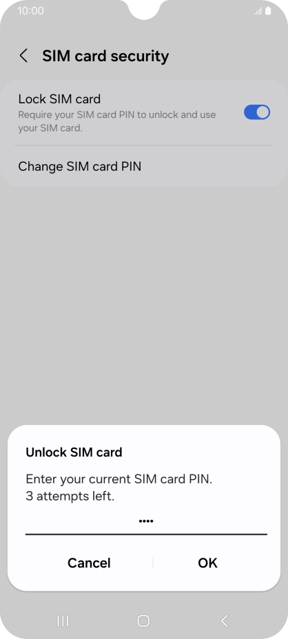 Key in your PIN and press OK. The default PIN is 1111.