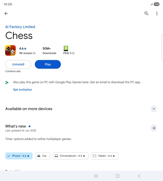 Press Uninstall.