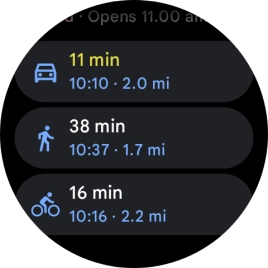 Press the required mode of transportation.