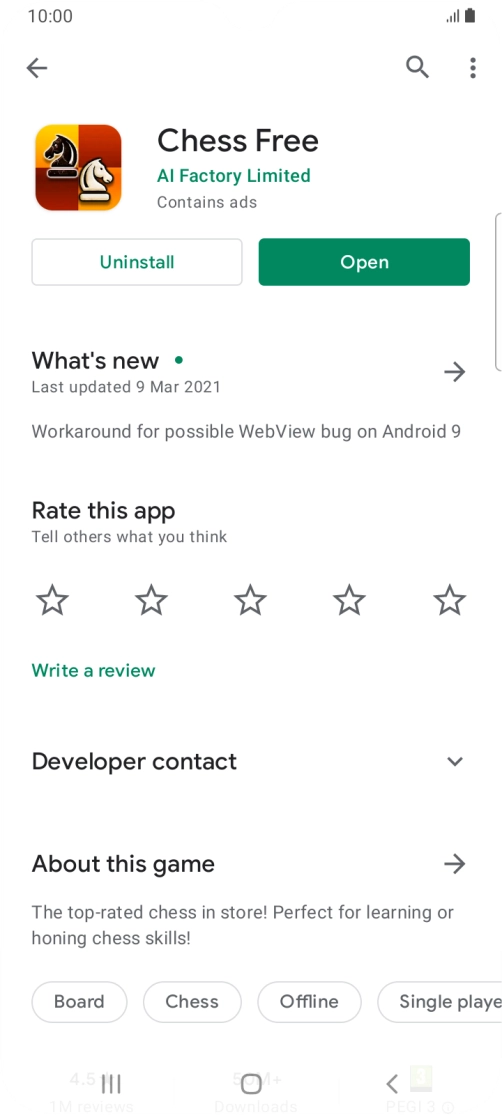 Press Uninstall.