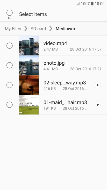 Press the required file.