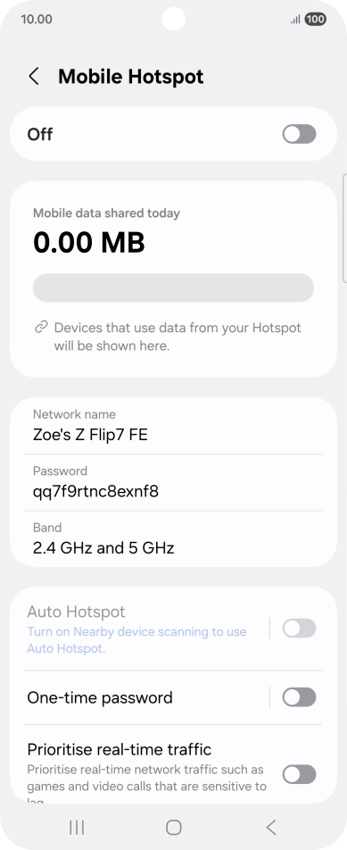 Press Network name.