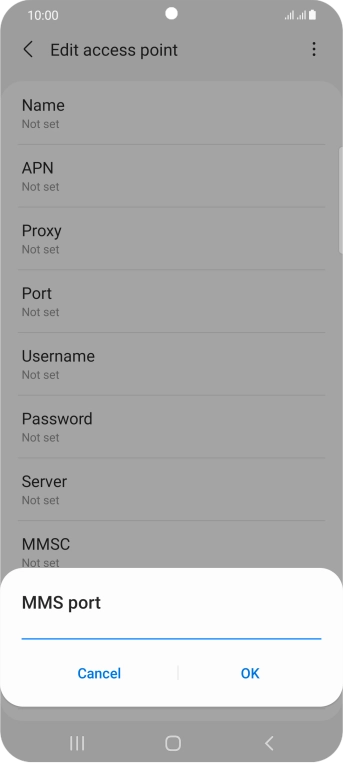 Key in 8080 and press OK.