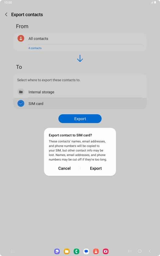 Press Export.