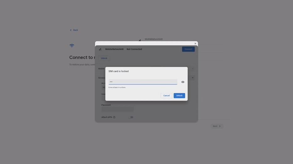 Key in your PIN and click Unlock. The default PIN is 1111.