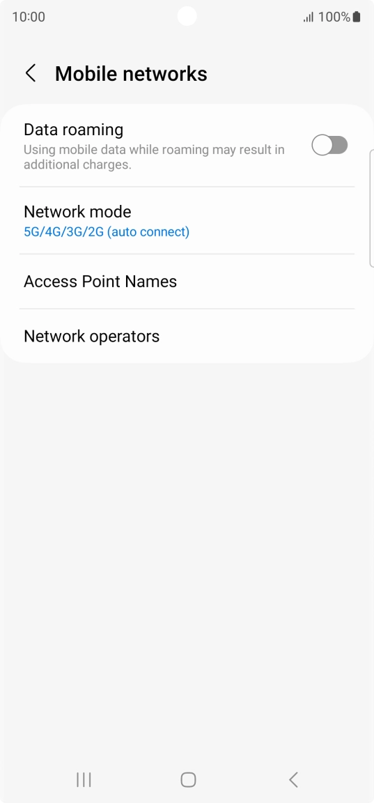 Press Network mode.